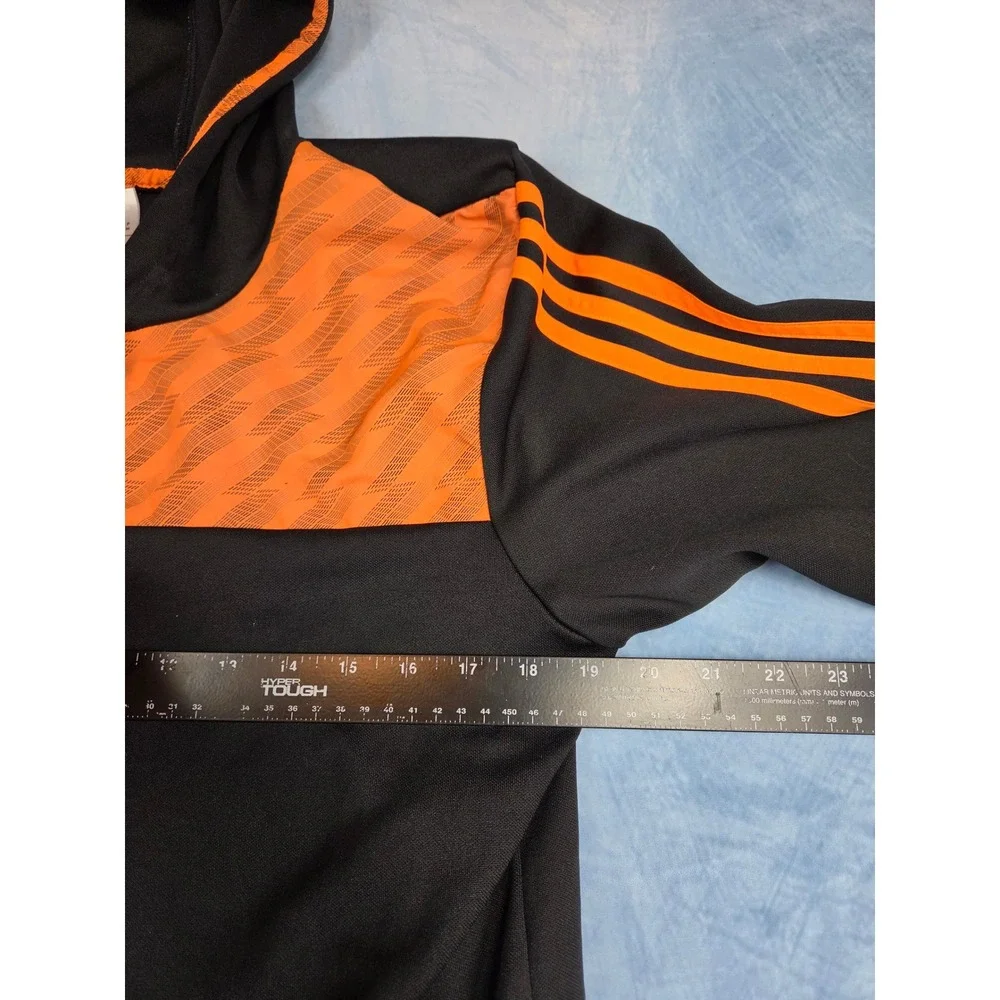 Adidas Mens Climalite Pullover Hoodie Black Orange Athletic Sweatshirt Size M
